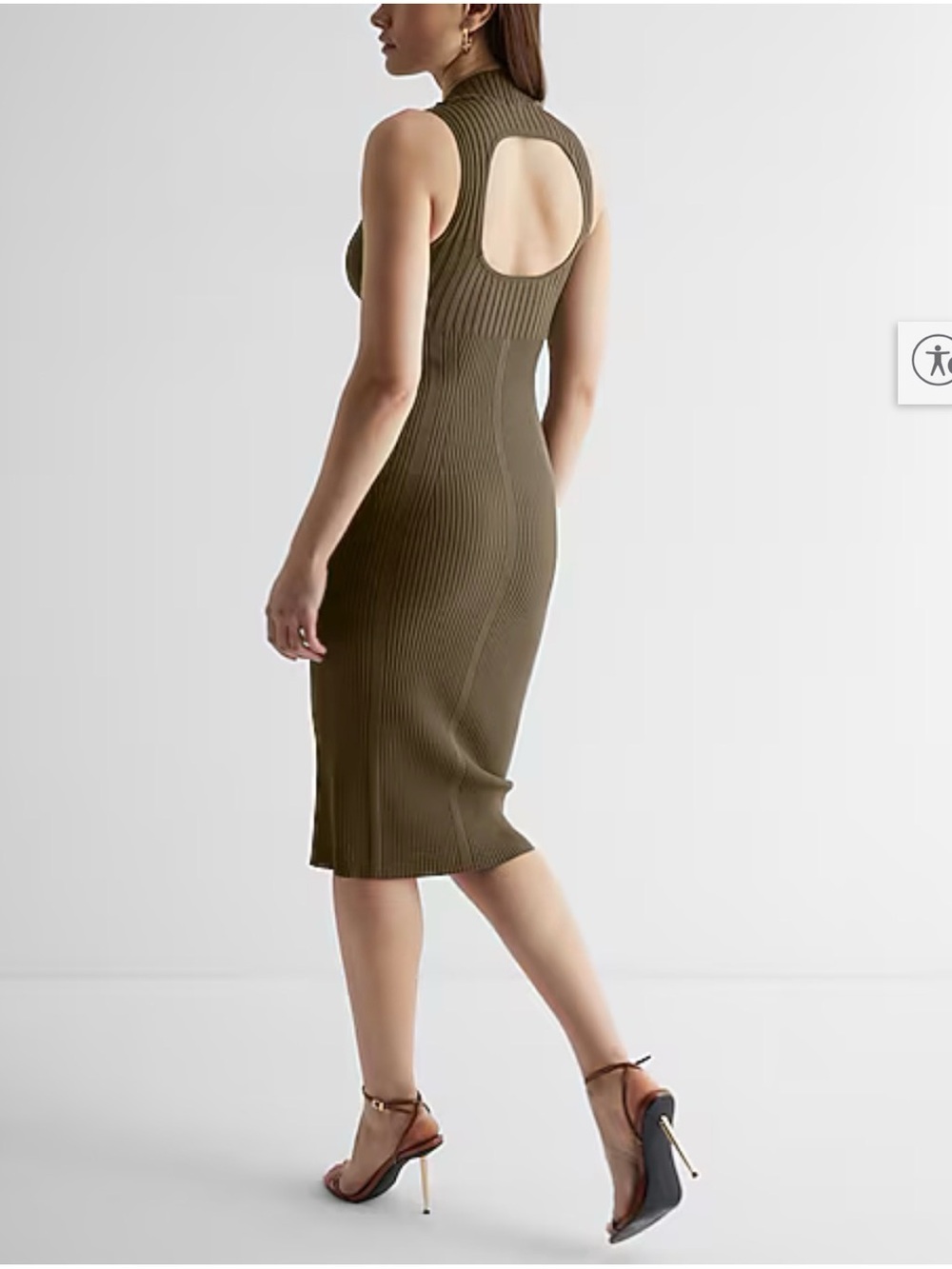 Express Body Contour body on fitted Midi Dress Medium - Picture 3 of 12